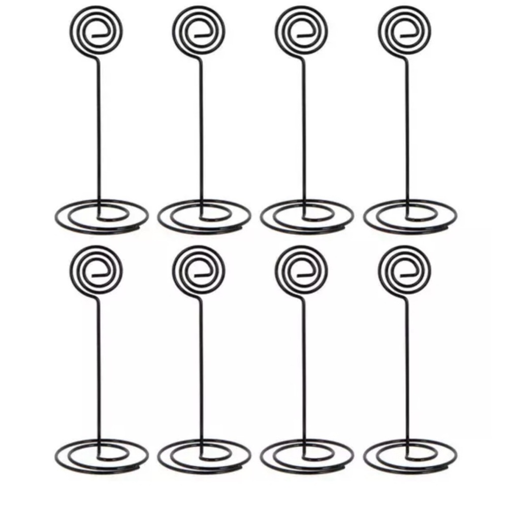 (15ct) Black Wire Spiral Place Card Holders - Set of 15